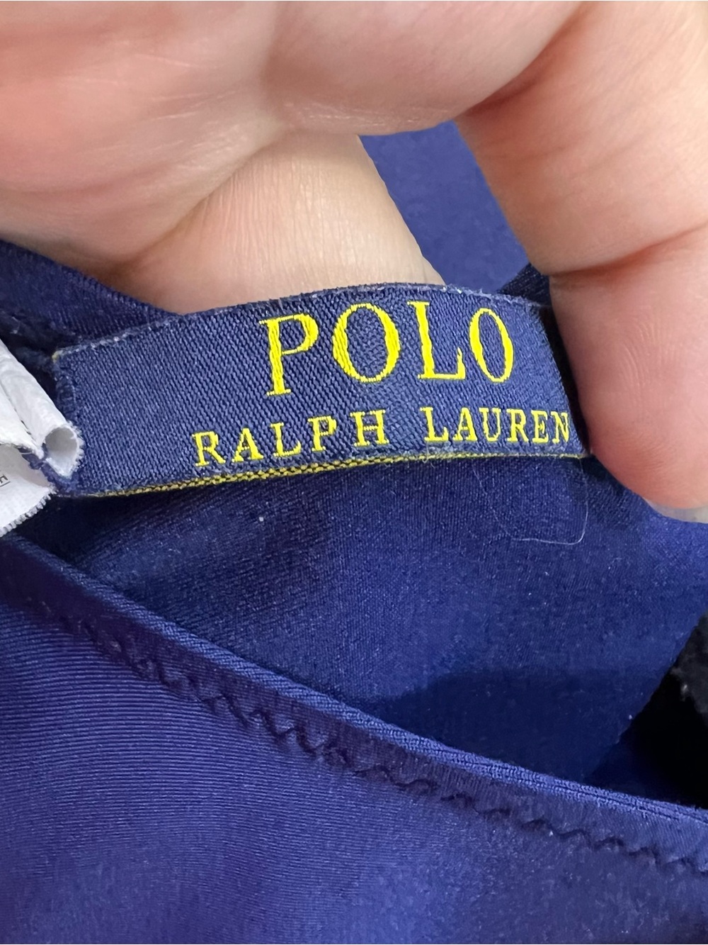 Polo Ralph Lauren One Piece Swimsuit Womens L Navy Blue Square Neck Nautical - Picture 8 of 9